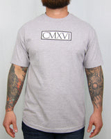 9SIXTEEN BOX TEE -  HEATHER GREY